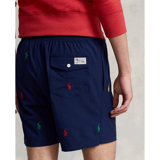 PONY embroidered TRAVELER SWIM SHORT - NEWPORT NAVY